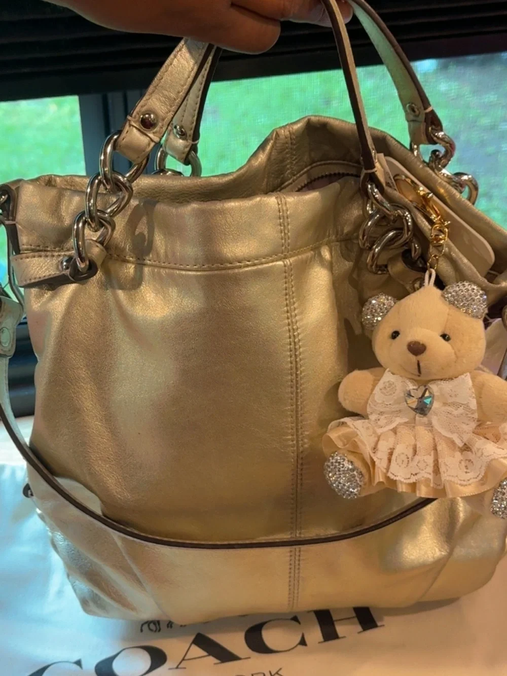 Coach Metallic Gold Coach Brook hobo bag in good condition
